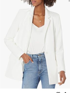 Tailored Cream Single-Button Blazer for Women